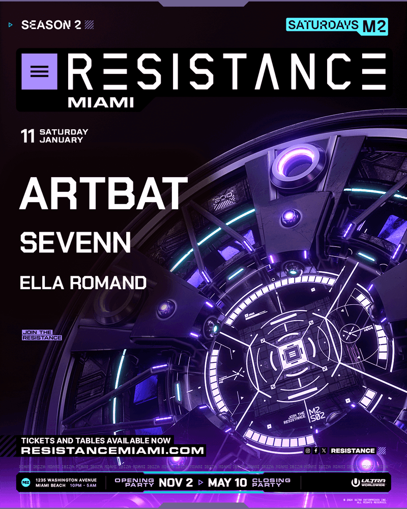 Artbat – Sat Jan 11 | Resistance – M2 Miami